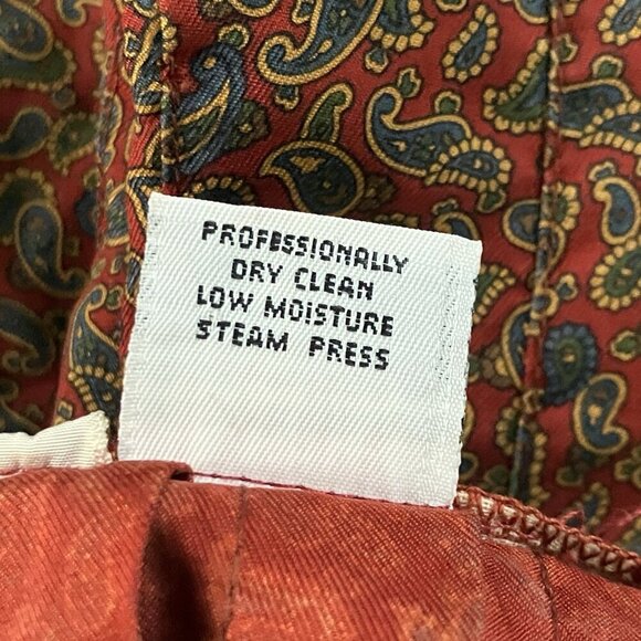 Vintage Silk Midi Skirt Womens Paisley Pleated 70s Made in USA Boho Hippie - Picture 5 of 9